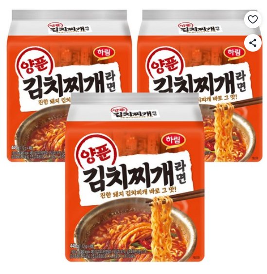 [쿠팡] 하림 양푼김치찌개라면 112g, 12개