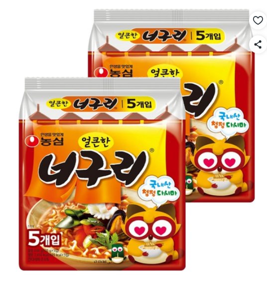 [쿠팡] 너구리 얼큰한맛 120g, 10개