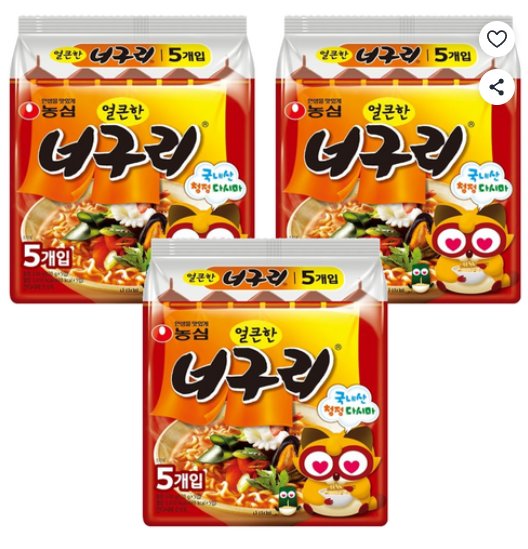 [쿠팡] 너구리 얼큰한맛 120g, 15개