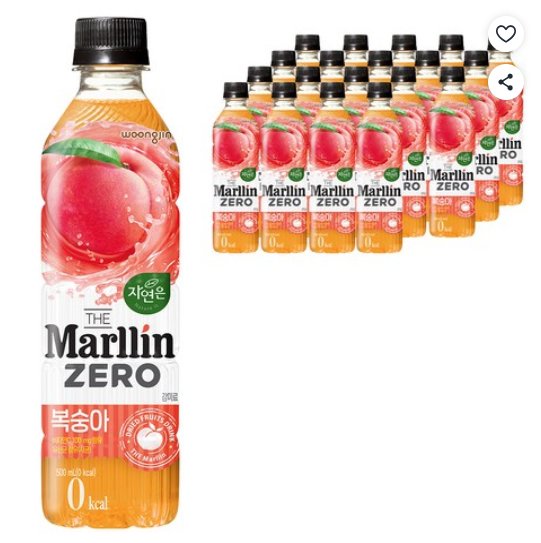 [쿠팡] 자연은 더말린 제로 복숭아 음료, 500ml, 20개