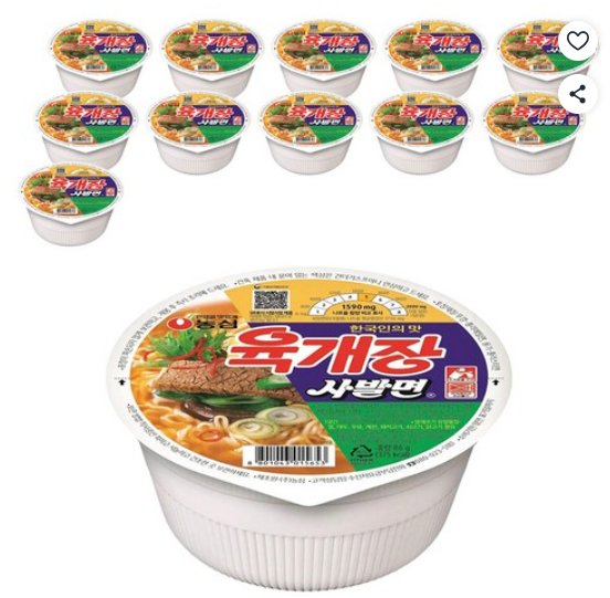 [쿠팡] 육개장 사발면 86g, 12개