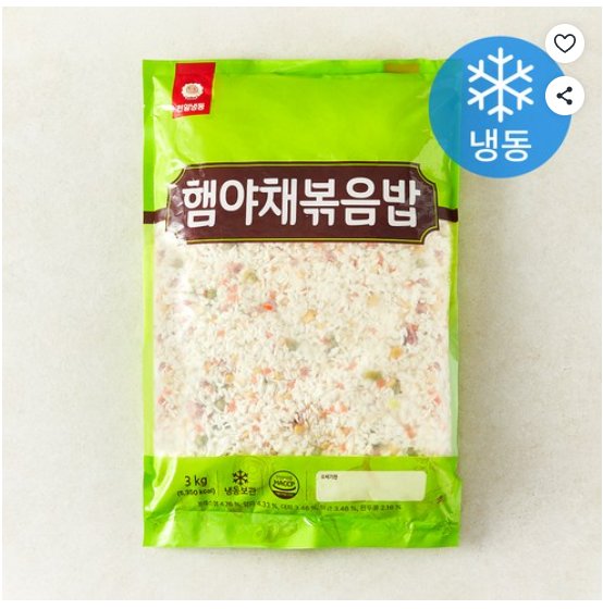 [쿠팡] (프레시) 천일냉동 햄야채볶음밥N (냉동), 3kg, 1개