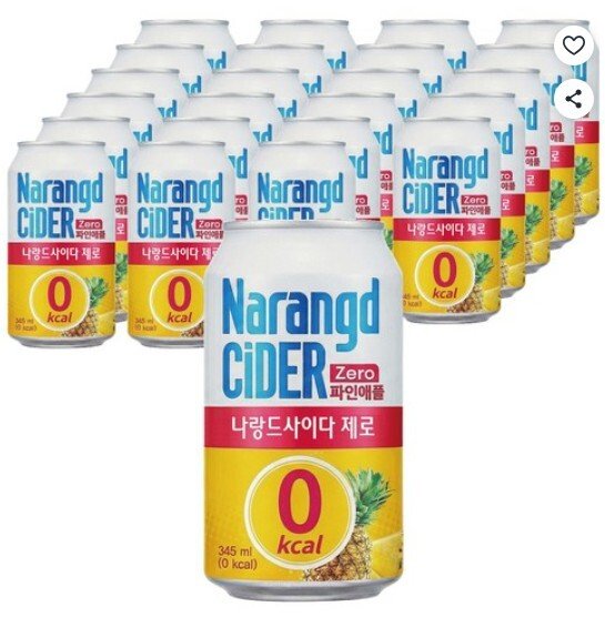 [쿠팡] 나랑드사이다 제로 파인애플 캔, 345ml, 24개