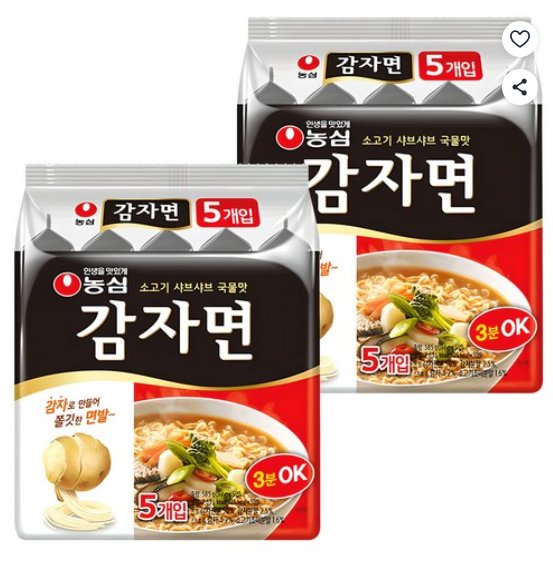 [쿠팡] 농심 감자면 117g, 10개