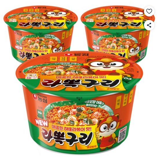 [쿠팡] 농심 라뽁구리 큰사발면 105g, 3개