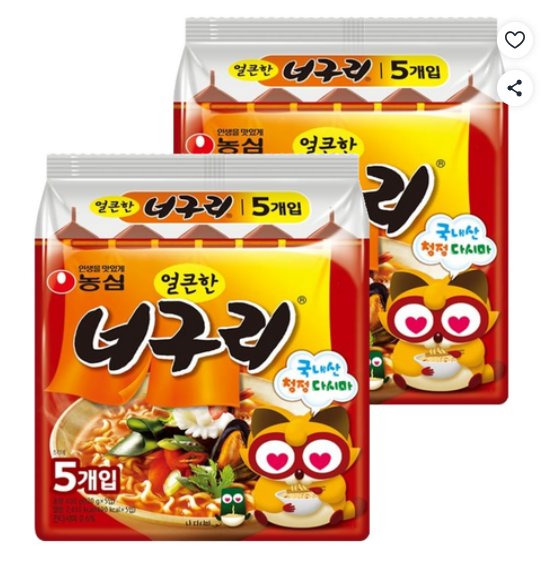 [쿠팡] 너구리 얼큰한맛 120g, 10개