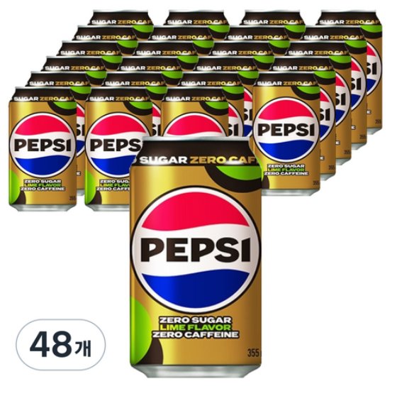 [쿠팡] 펩시 제로 슈거 라임향 제로 카페인, 355ml, 48개