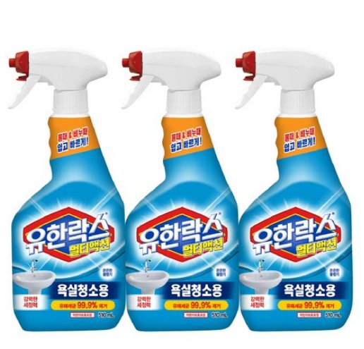 [쿠팡] 유한락스 멀티액션 욕실청소용 세정제, 510ml, 3개