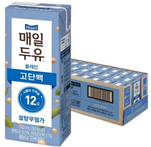 [쿠팡] 매일두유 고단백 플레인 두유, 190ml, 24개